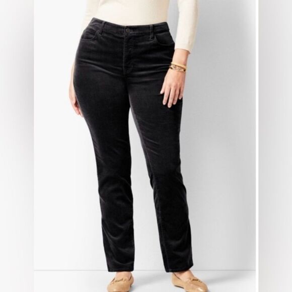 Talbots High-Rise Straight-Leg Curvy Black Corduroy Jeans. Size 16W - Picture 1 of 5